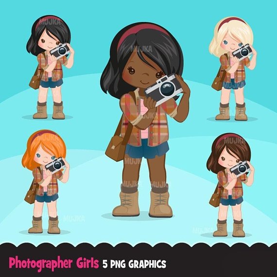 Photographer Girls 2 MUJKA Arquivo Kit Digital Fotografa Menina - Imagem 1