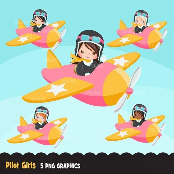 Pilot Girls MUJKA Arquivo Kit Digital Piloto Menina - Imagem 1