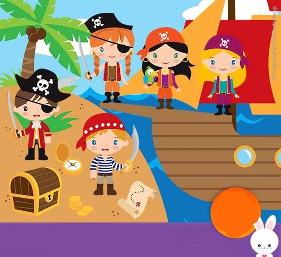 Pirates Kit Digital Pirata Menino e Menina - Imagem 1