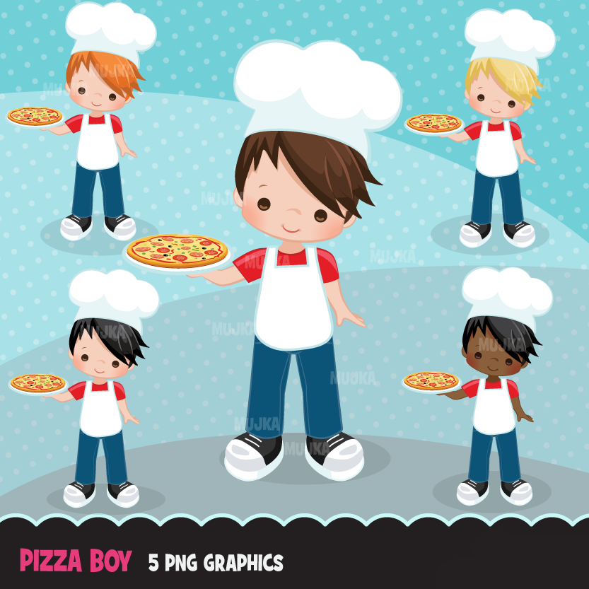 Pizza Boy MUJKA Arquivo Kit Digital Pizza Menino - Imagem 1