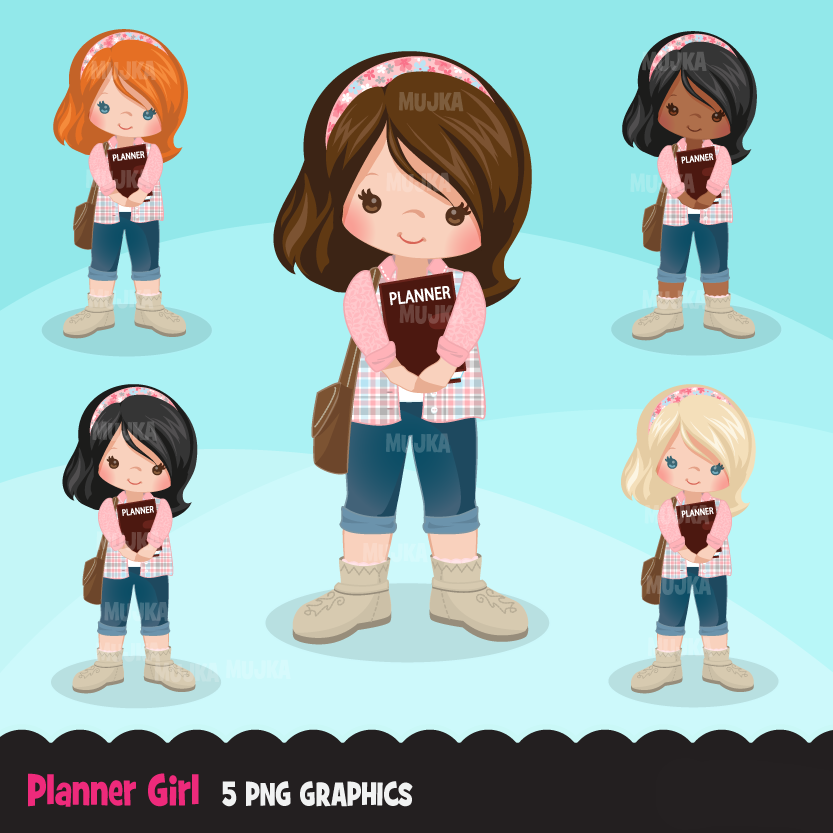 Planner Girl MUJKA Arquivo Kit Digital Estudante - Imagem 1