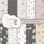 Kit Digital Papeis Amor Clipart