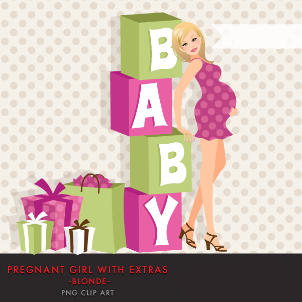 Pregnant Girl With Extras Blonde MUJKA Arquivo Kit Digital Chá de Baby Foto da Gravida Loira - Imagem 1