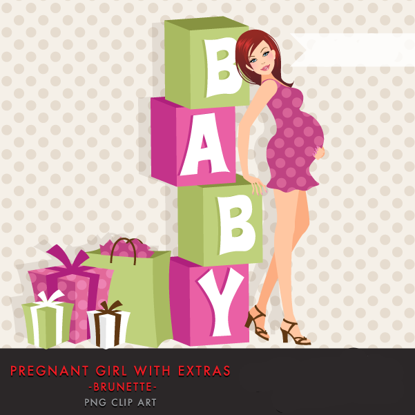 Pregnant Girl With Extras Brunette MUJKA Arquivo Kit Digital Chá de Baby Foto da Gravida Ruiva - Imagem 1