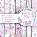 Kit Digital Papeis Vestido de Princesa