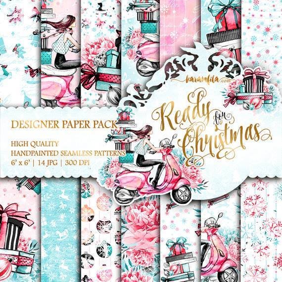 Ready Christmas Kit Digital Papeis Entrega para o Natal - Imagem 1