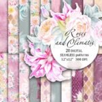 Arquivo Kit Digital Papéis Floral