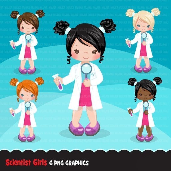 SCIENTIST-GIRLS-PUF Arquivo Kit Digital Meninas Cientistas - Imagem 1