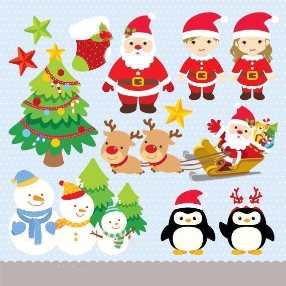 SS102-Digital Clipart Kit Digital Natal Inverno - Imagem 1