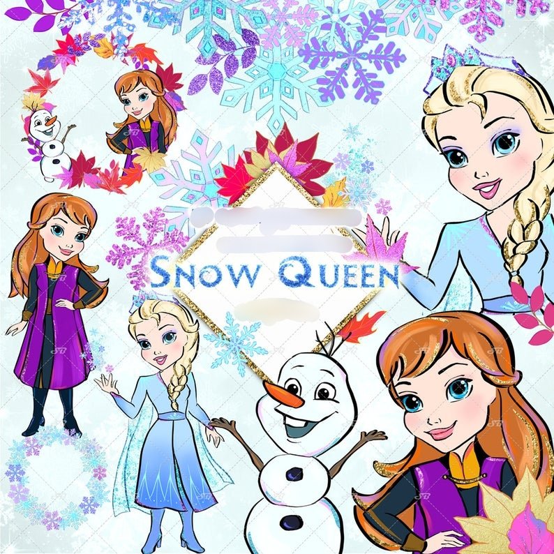 Snow Queen Kit Digital Elsa Ana Olaf - Imagem 1
