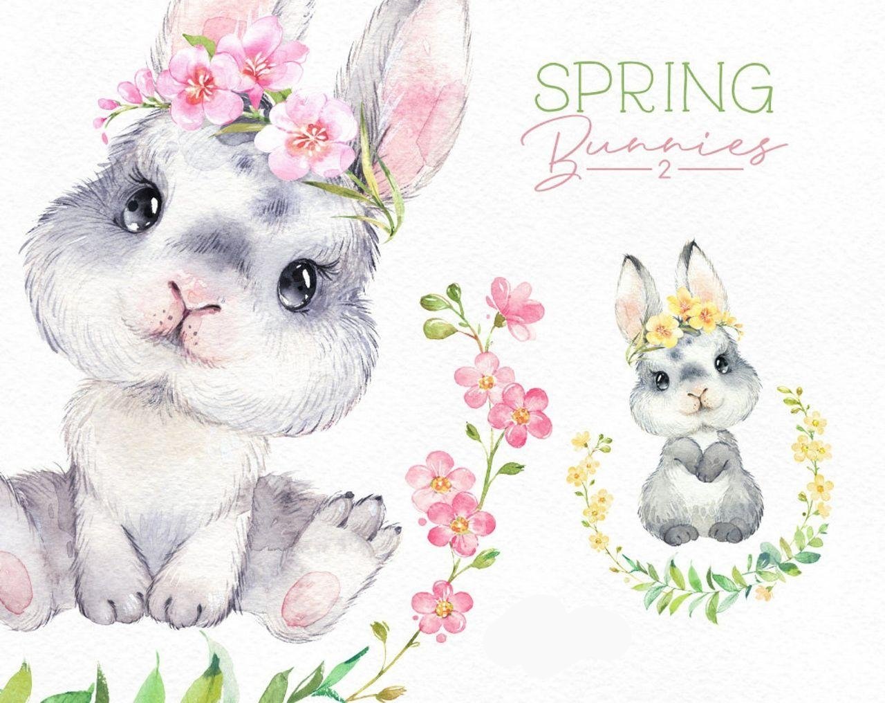 Spring Bunnies 2 Kit Digital Pascoa Coelhinhos da Primavera - Imagem 1