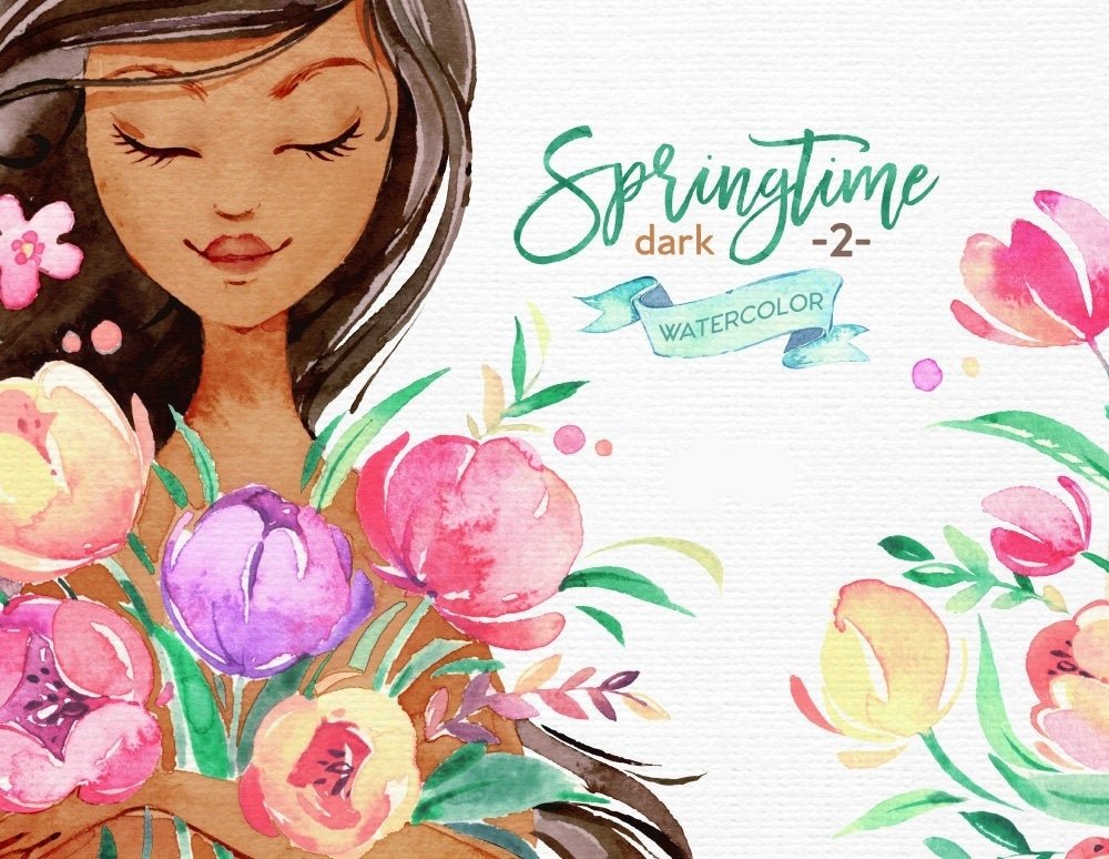 Springtime dark Kit Digital Mulher na Primavera 2 - Imagem 1
