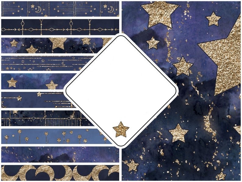 Stars - Papeis Kit Digital Papéis Estrelas - Imagem 1