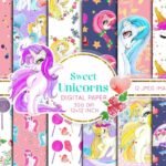 Kit Digital Papeis Unicornio