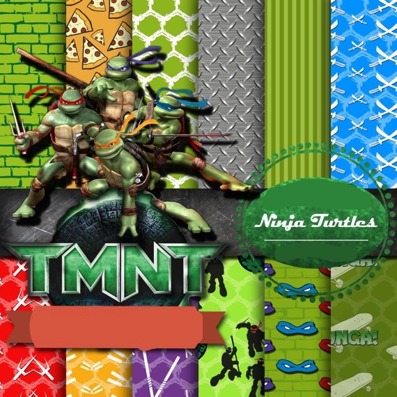 TMNT Kit Digital Papeis Tartarugas Ninja - Imagem 1