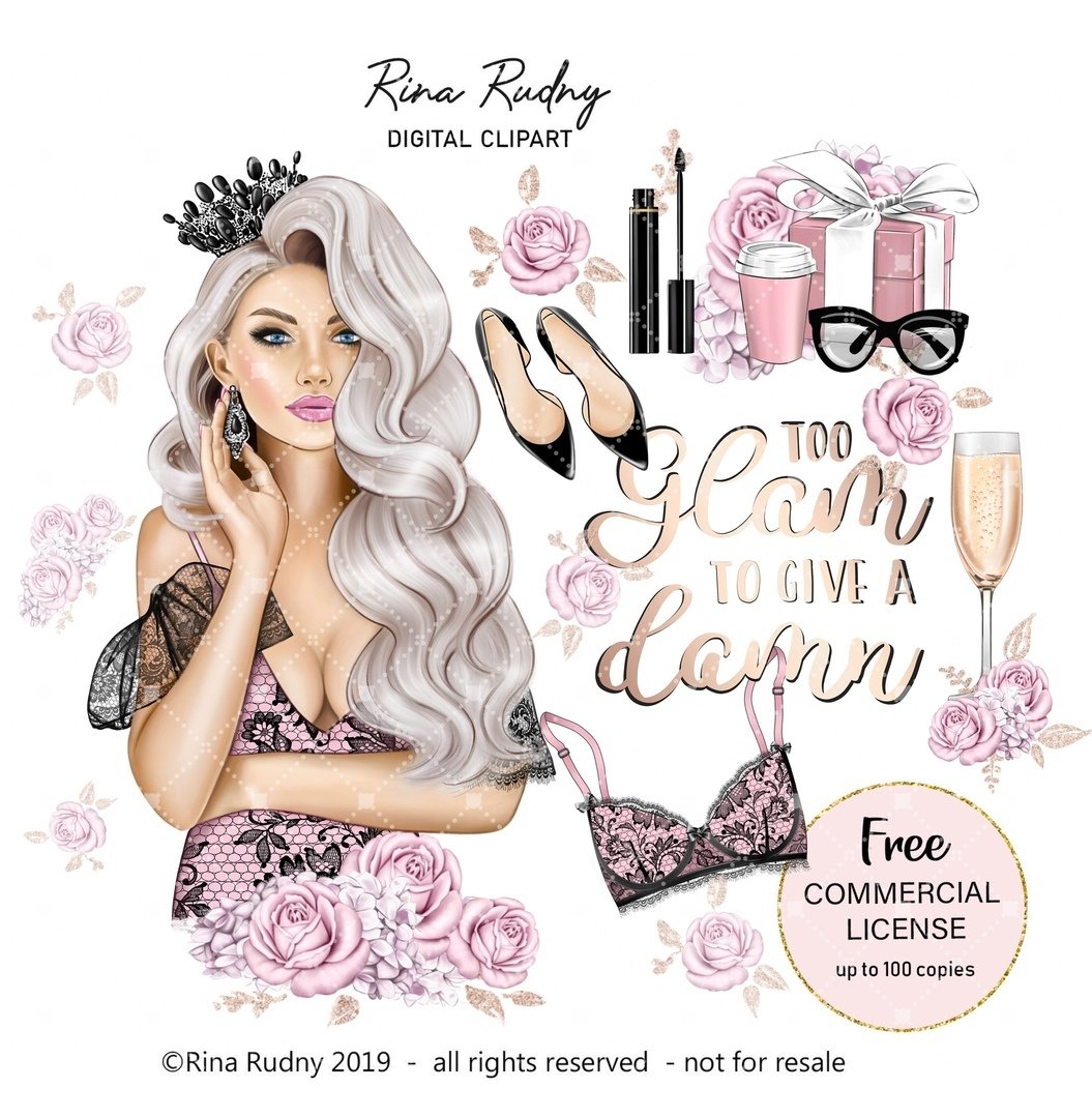 Too Glam to Give a Damn Kit Digital Garota Glamourosa - Imagem 1