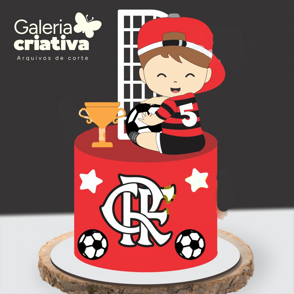 Topo de Bolo Futebol Menino Flamengo Arquivo Topo de Bolo Flamengo - Futebol Menino - Imagem 1