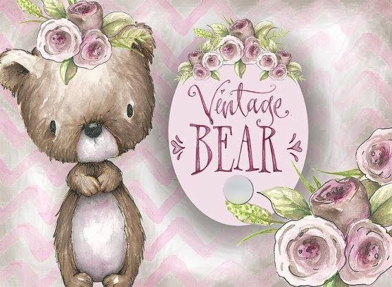 Vintage Bear Kit Digital Ursinha - Imagem 1