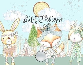 Wild Fashion ClipArt Kit Digital Moda Selvagem - Imagem 1