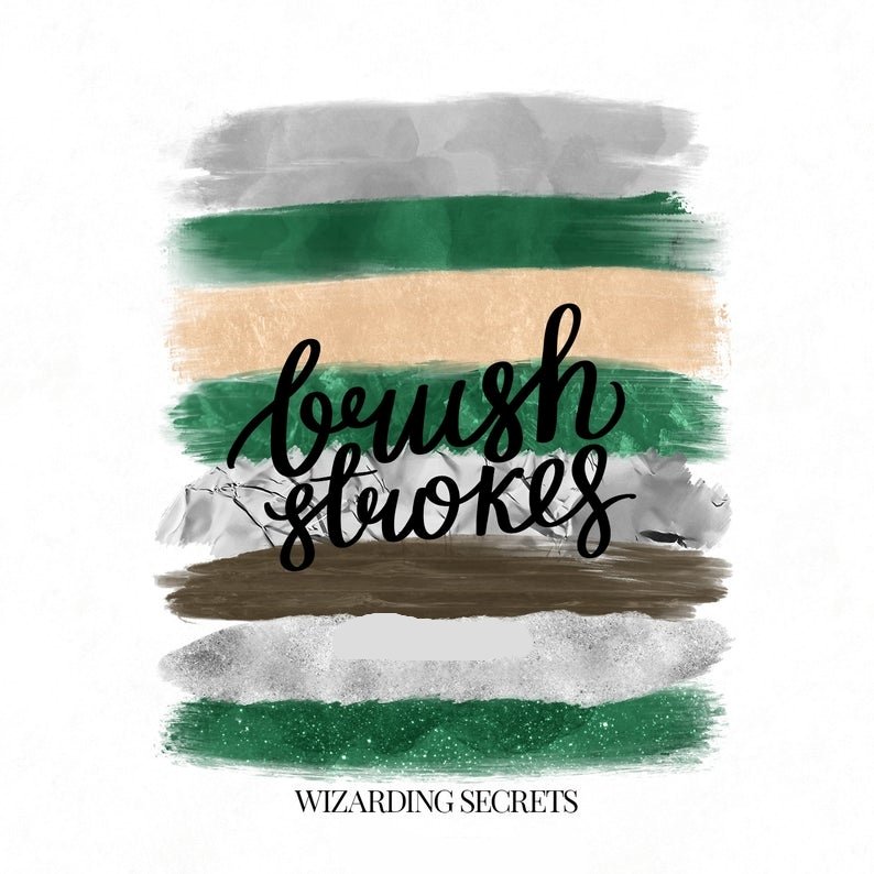 Wizarding Secrets Green Brush Strokes-Phantasia Kit Digital Pinceladas Harry Potter - Imagem 1
