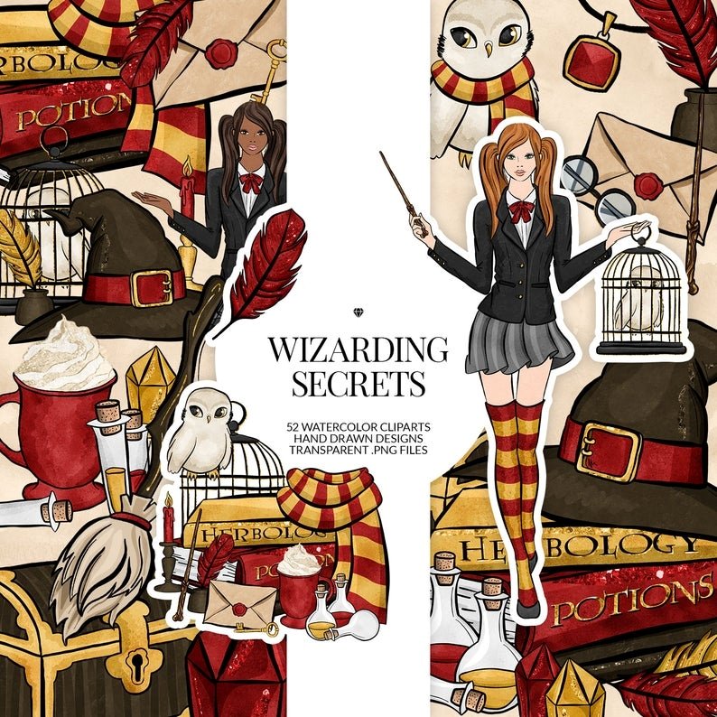Wizarding Secrets Red-Phantasia Kit Digital Harry Potter 3 - Imagem 1