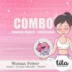 Kit Digital Poder Feminino Elementos e Papeis