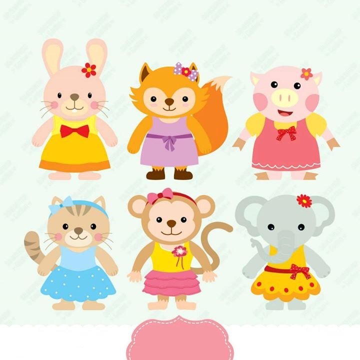 animals for girl Kit Digital Animais Fofinhos Girl - Imagem 1