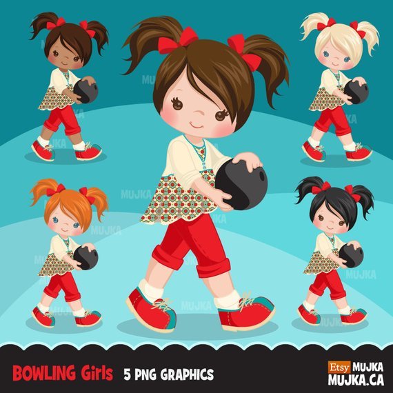 boliche menina 1 (1) Kit Digital Boliche Menina Cabelo Preso - Imagem 1