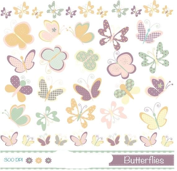 butterflyclipartpack Kit Digital Dia de Praia - Imagem 1