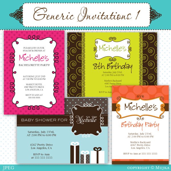 generic invitations Kit Digital Cartões Convite - Imagem 1