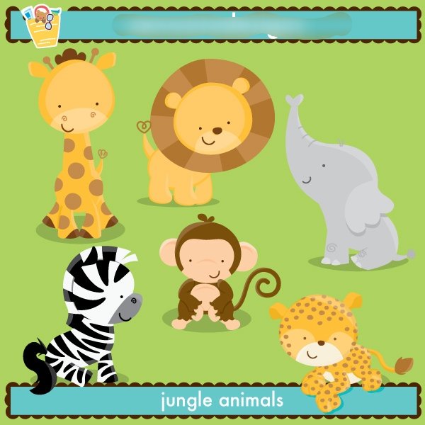 jungle animals Kit Digital Animais da Selva - Imagem 1