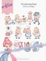 Kit Digital Combo Ilustrações e Papéis Doceria da Alice - Imagem 12