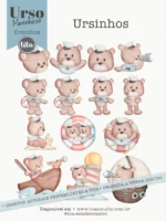 Kit Digital Ursos Marinheiros Ilustraçoes - Imagem 10