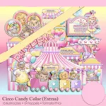 Kit Digital Circo Candy Color Meninas - Imagem 4