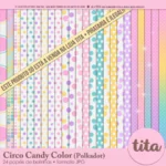 Kit Digital Papeis Circo Candy Color - Imagem 2