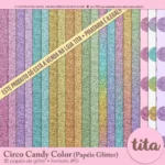 Kit Digital Papeis Circo Candy Color - Imagem 3