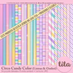 Kit Digital Papeis Circo Candy Color - Imagem 4