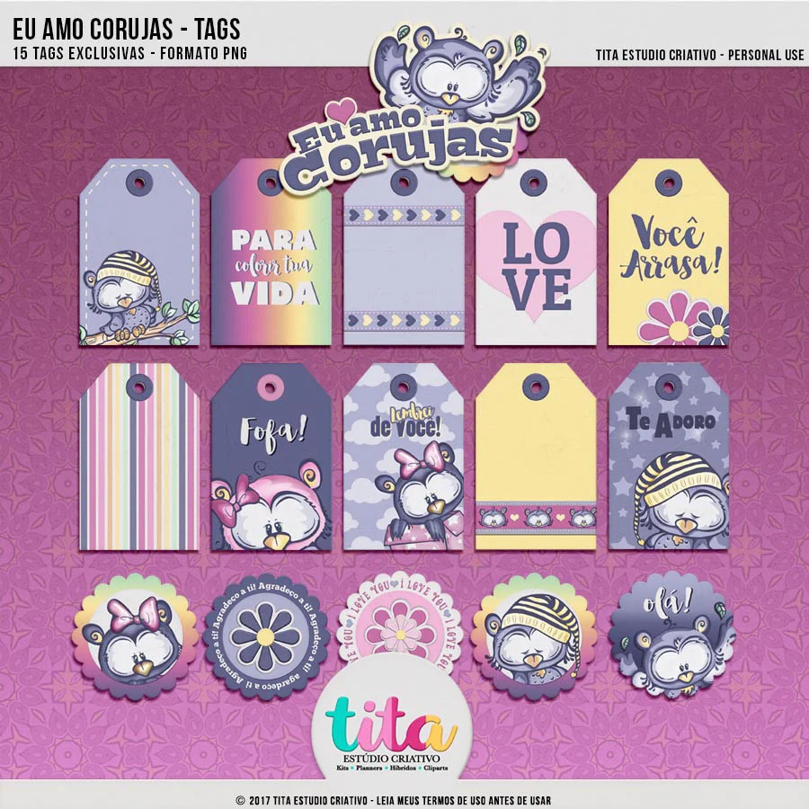 Kit Digital Corujas Mamãe - Imagem 2