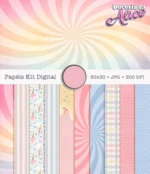 Kit Digital Combo Ilustrações e Papéis Doceria da Alice - Imagem 4