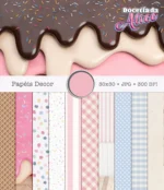 Kit Digital Combo Ilustrações e Papéis Doceria da Alice - Imagem 7