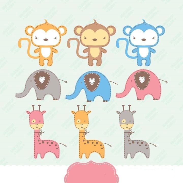 ssg-dc0042 Kit Digital Animais da Selva Fofinhos - Imagem 1