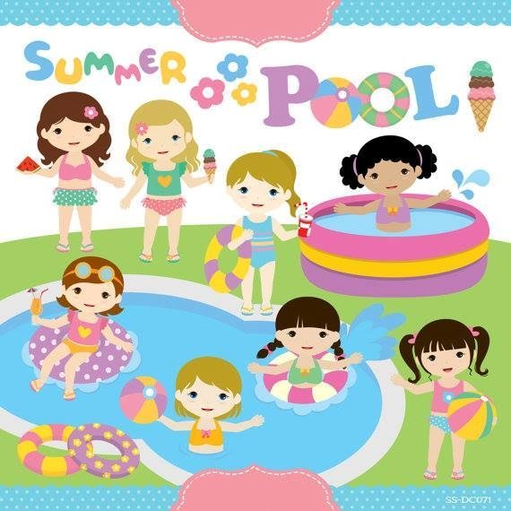 summer pool Kit Digital Dia de Piscina Girls - Imagem 1