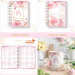 Arquivo Agenda 2027 Alfabeto Floral Rosa