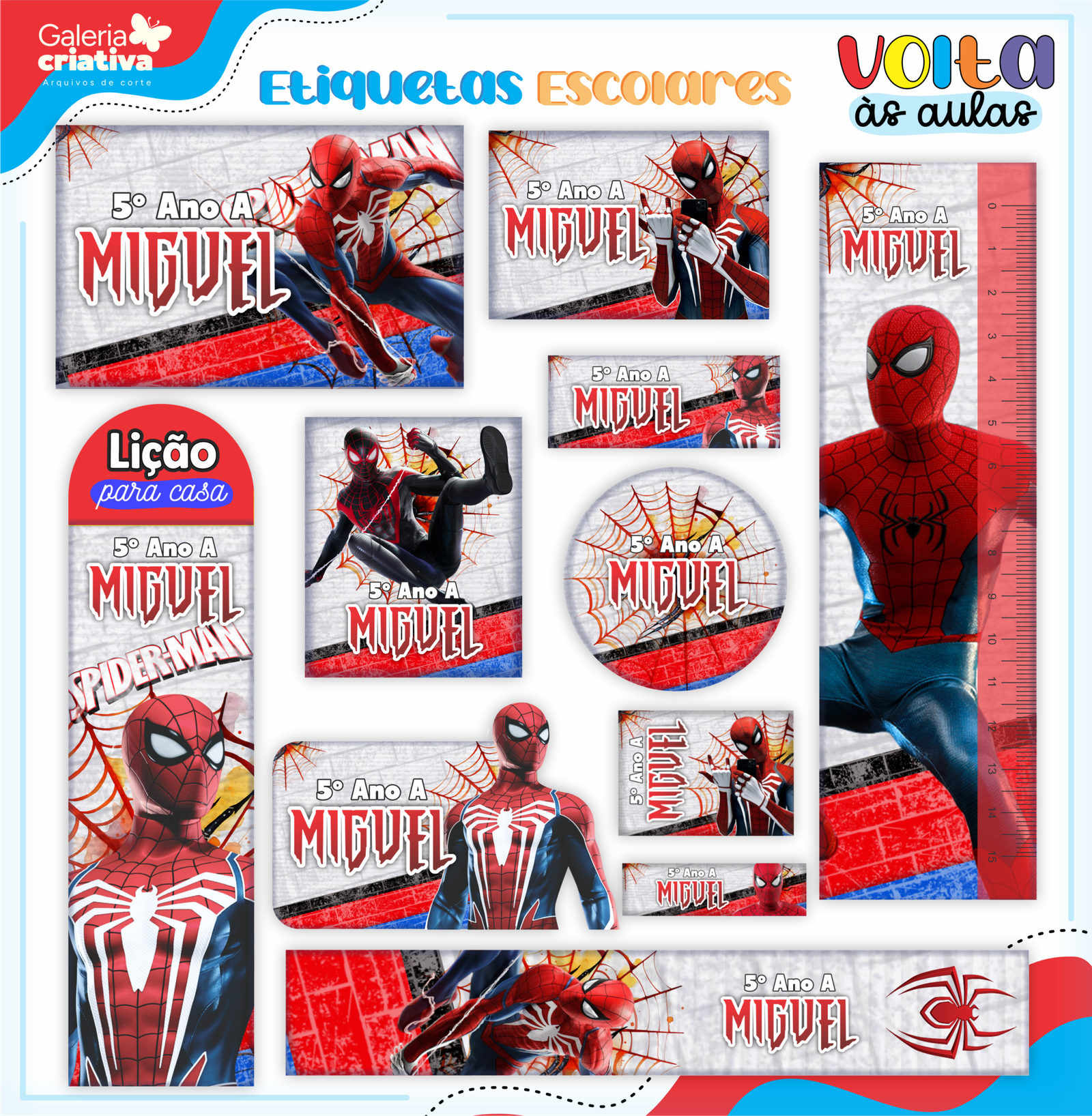 04 - HOMEM ARANHA Arquivo Etiqueta Escolar HOMEM ARANHA - Imagem 1
