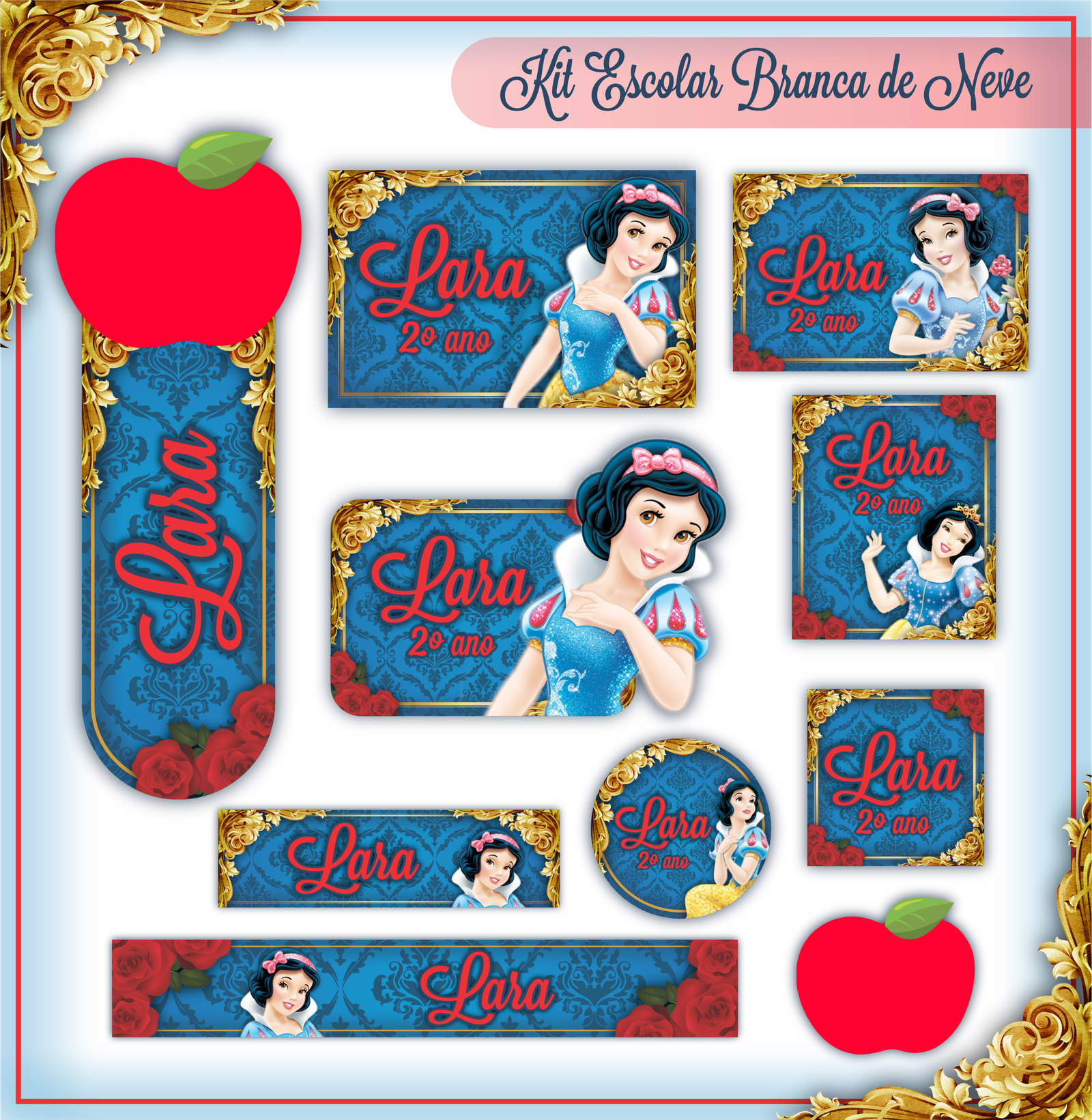 05-BRANCA DE NEVE Arquivo Etiqueta Escolar BRANCA DE NEVE - Imagem 1