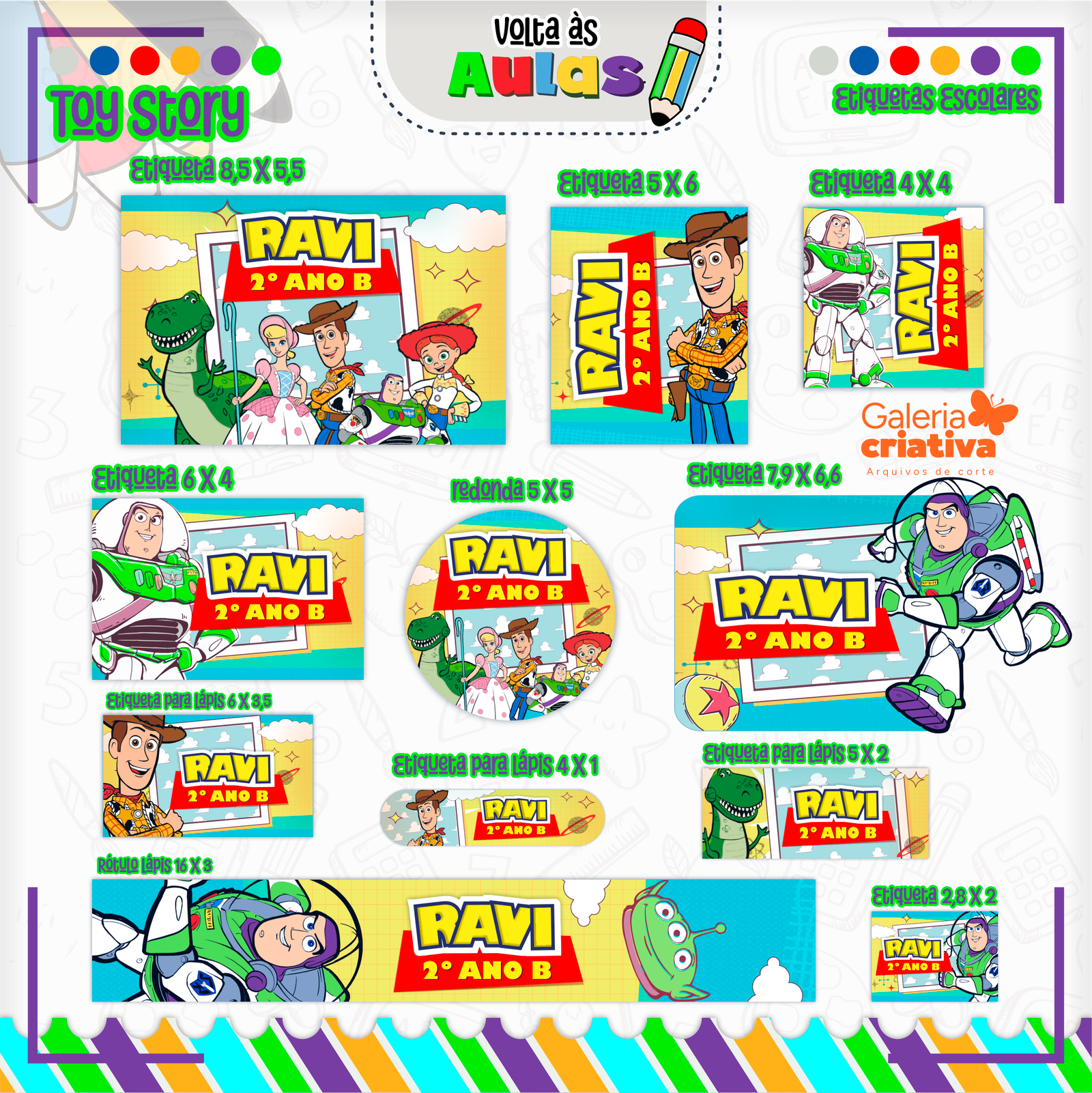 05 - TOY STORY Arquivo Etiqueta Escolar TOY STORY - Imagem 1