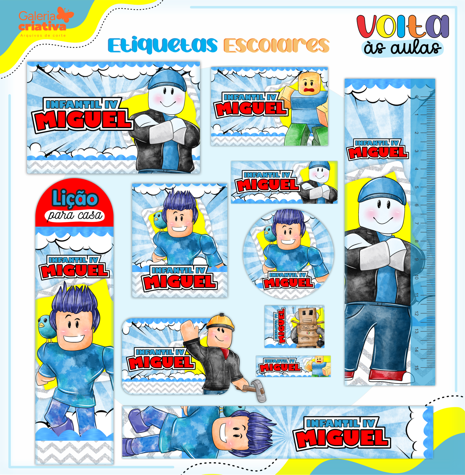07 - ROBLOX Arquivo Etiqueta Escolar ROBLOX - Imagem 1