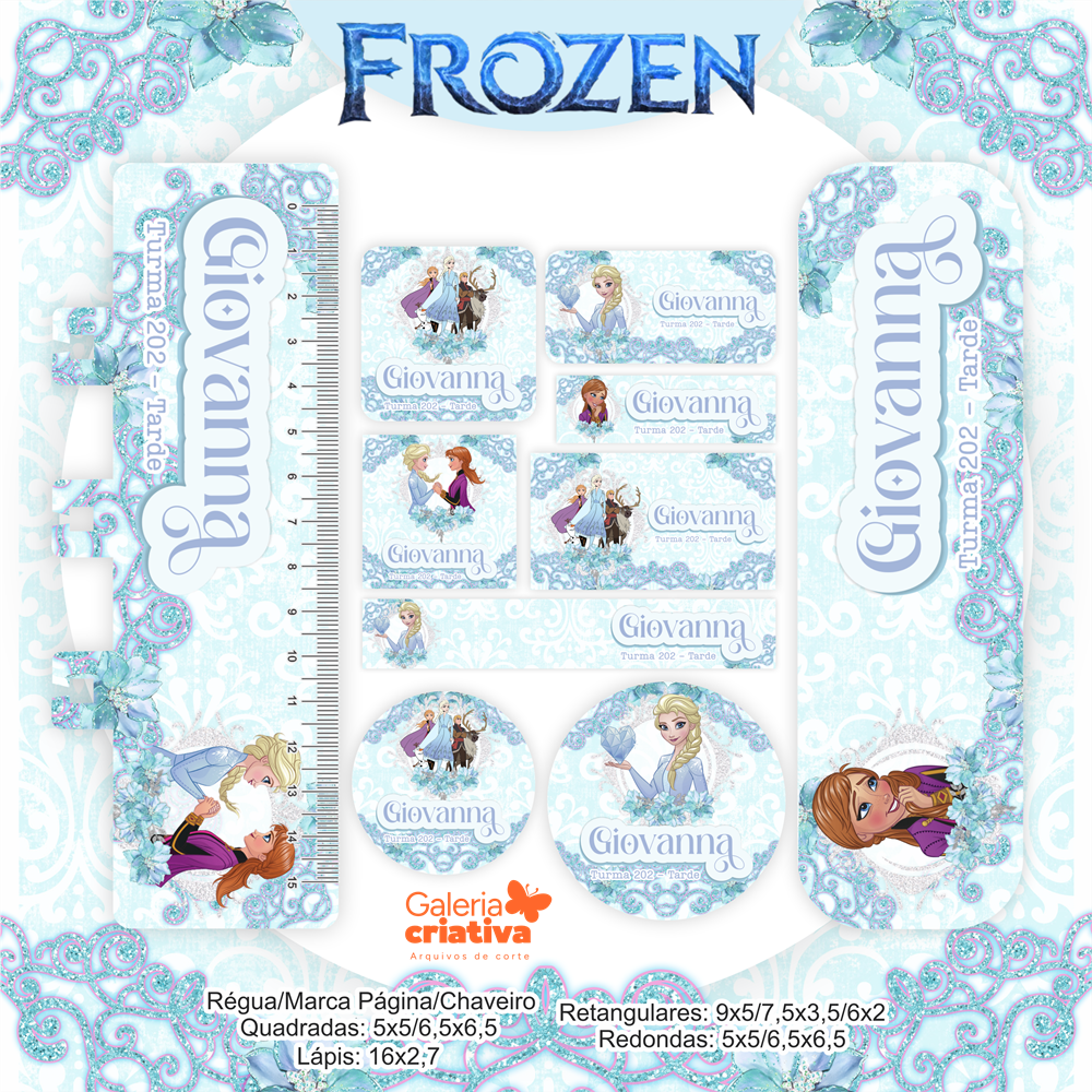 08 - FROZEN Arquivo Etiqueta Escolar FROZEN - Imagem 1