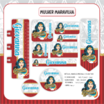 Arquivo Etiqueta Escolar  MULHER MARAVILHA