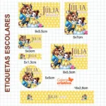 Arquivo Etiqueta Escolar  A BELA E A FERA CUTE